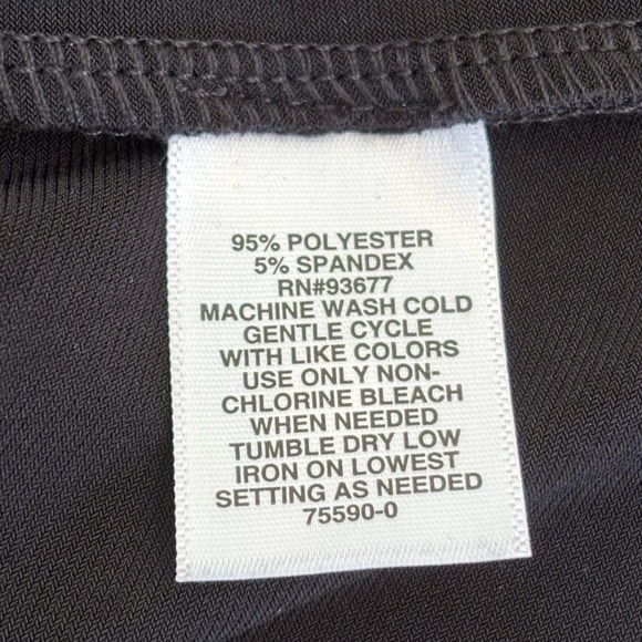 Liz Claiborne Keyhole Neck 3/4 Sleeve Stretch Jersey Blouse Black Large NEW - Picture 10 of 10